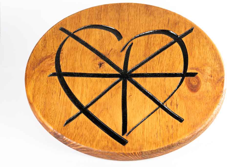 Plato Posavasos - Corazón 'Curación' (30 cm, Madera)