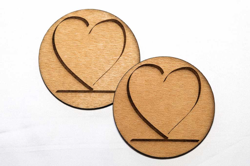 Untersetzer - Herz 'Kraft' (Holz)