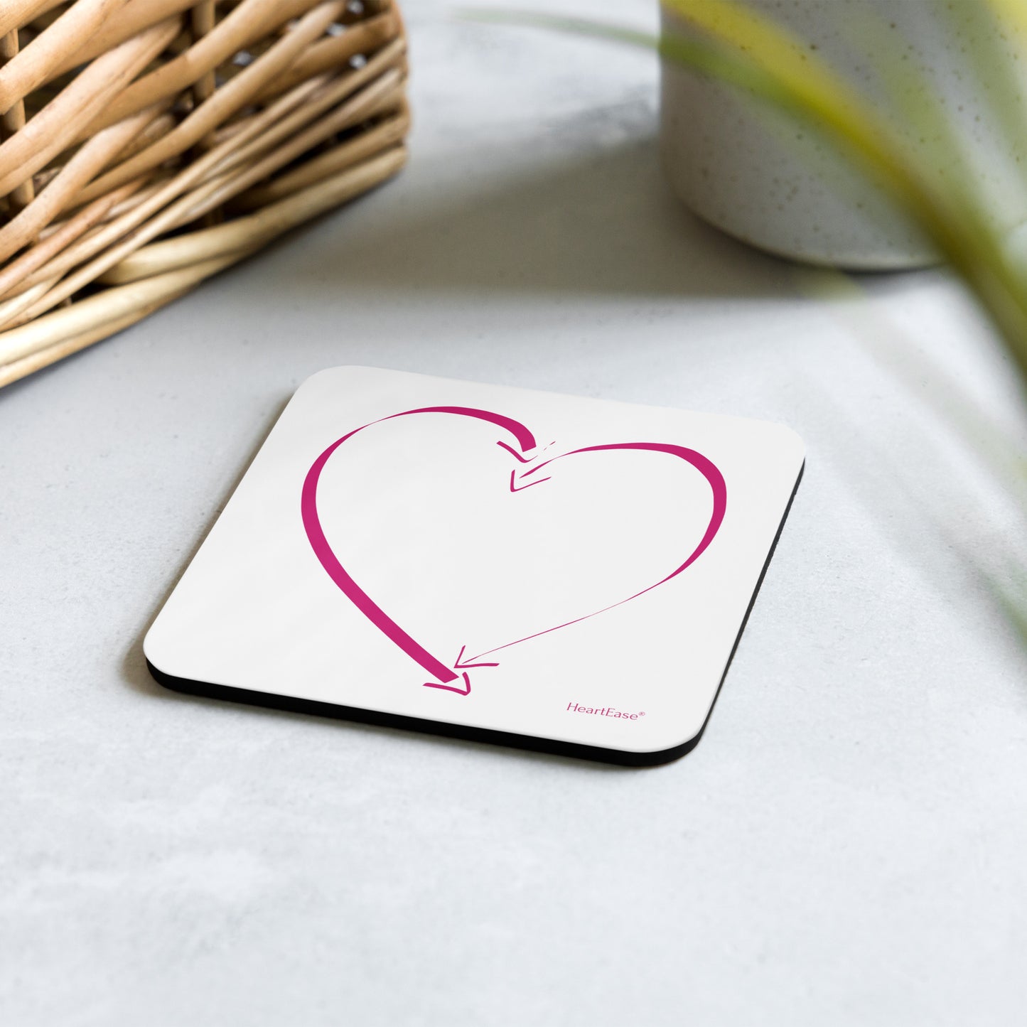 Posavasos - Corazón 'Transformación' (corcho, MDF)