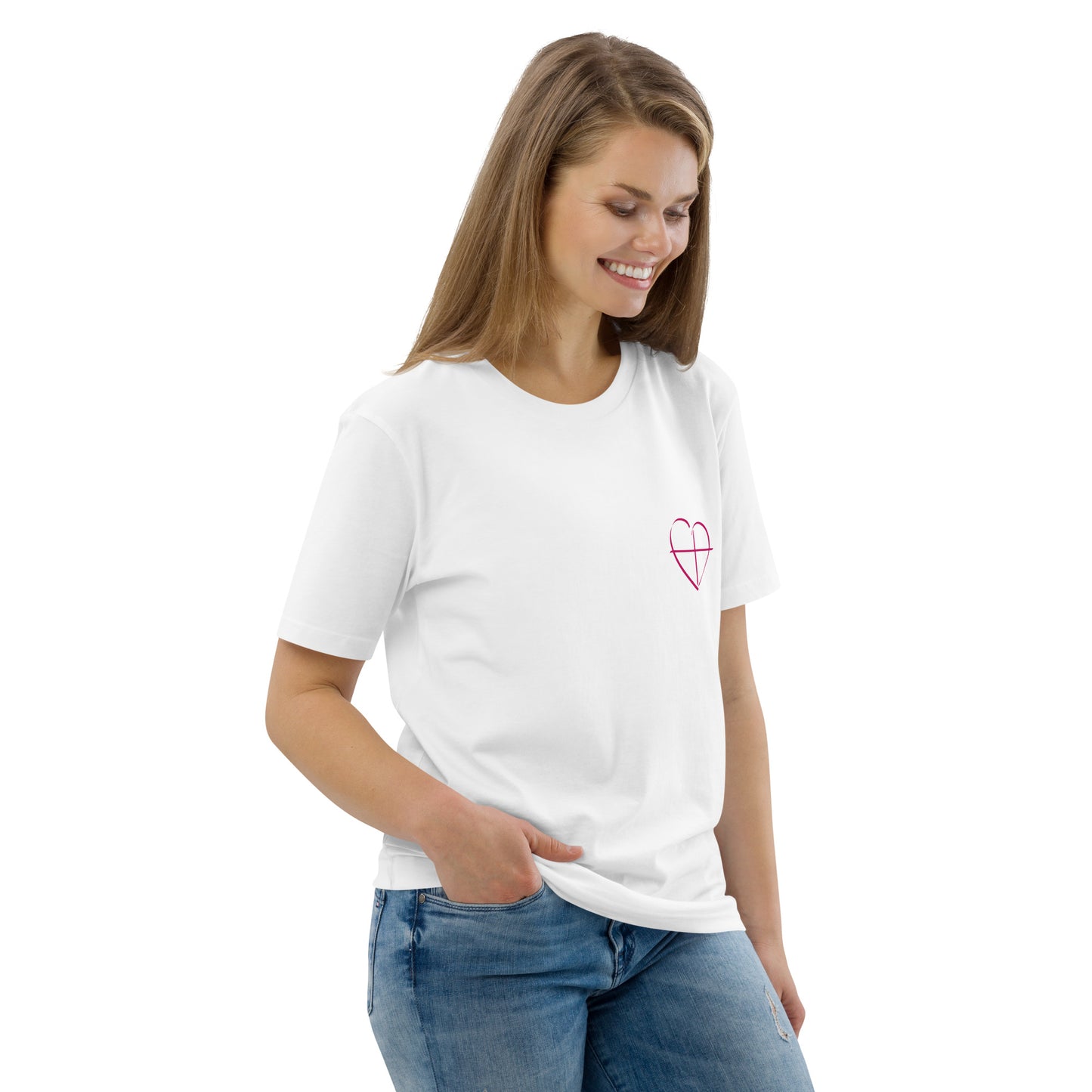 T-Shirt - Herz 'Herzöffnung' (vorne; organic, Unisex)